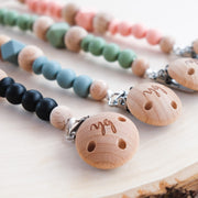 Wood Beaded Pacifier Clips