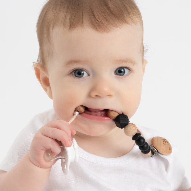 Wood Beaded Pacifier Clips