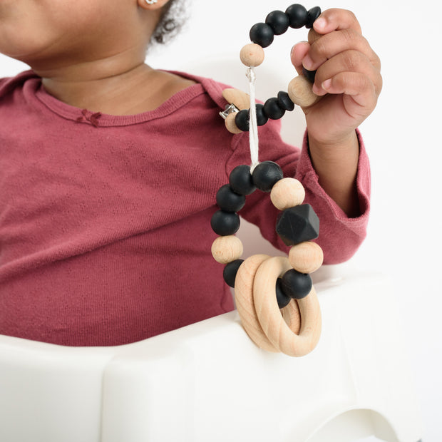 Wood Beaded Pacifier Clips