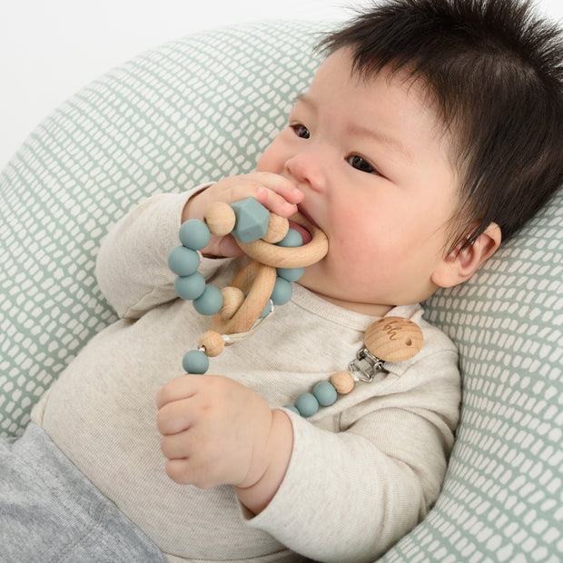 Wood Beaded Pacifier Clips
