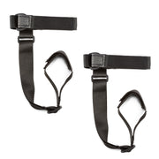 2 pack of BooginHead SippiGrips in black with adjustable straps. Keep bottles and sippy cups clean and off the floor with the cup holder straps. Attaches toddler sippy cups, bottles or toys to a highchair or stroller. 