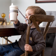 BooginHead SippiGrip in neutral Chevron. Adjustable strap for baby and toddler items, from a woman owned small business. 
